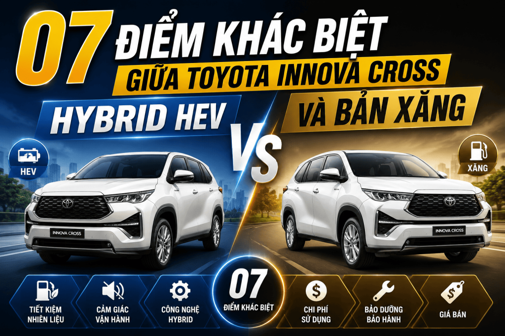 07 điểm Khác Biệt Giữa Toyota Innova Cross Hev Và Bản Xăng