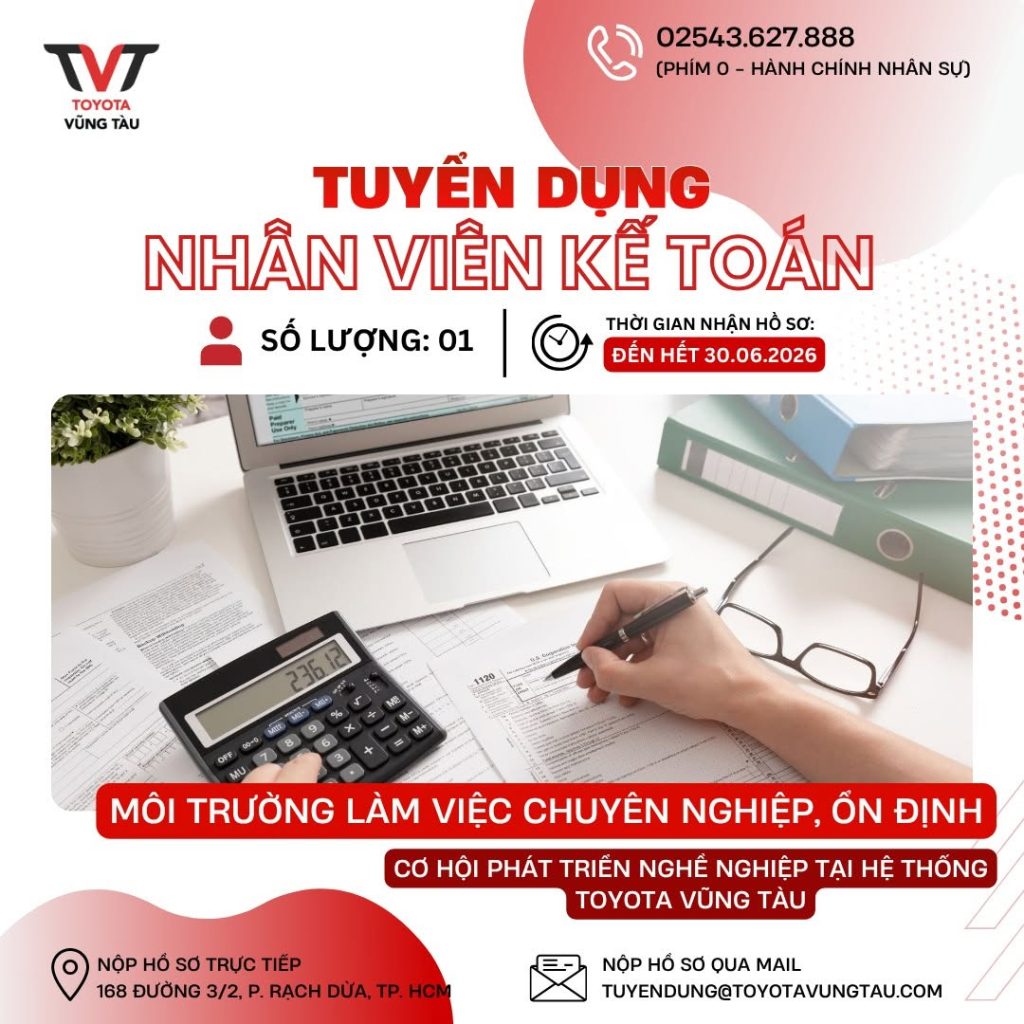Toyota VŨng TÀu TuyỂn DỤng NhÂn ViÊn KẾ ToÁn