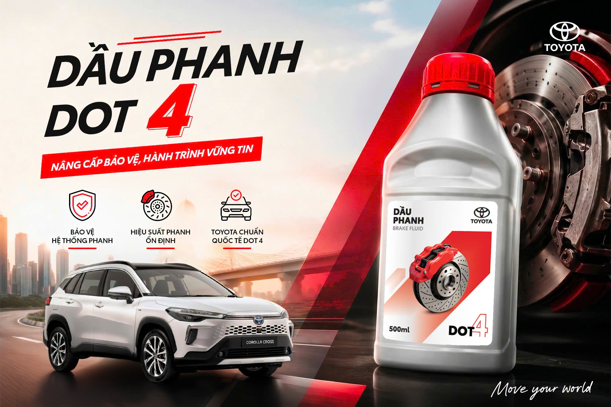 DẦu Phanh Dot 4 ChÍnh HÃng Toyota – NÂng CẤp BẢo VỆ, HÀnh TrÌnh VỮng Tin