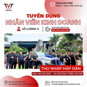 Toyota VŨng TÀu TuyỂn DỤng 6 NhÂn ViÊn Kinh Doanh