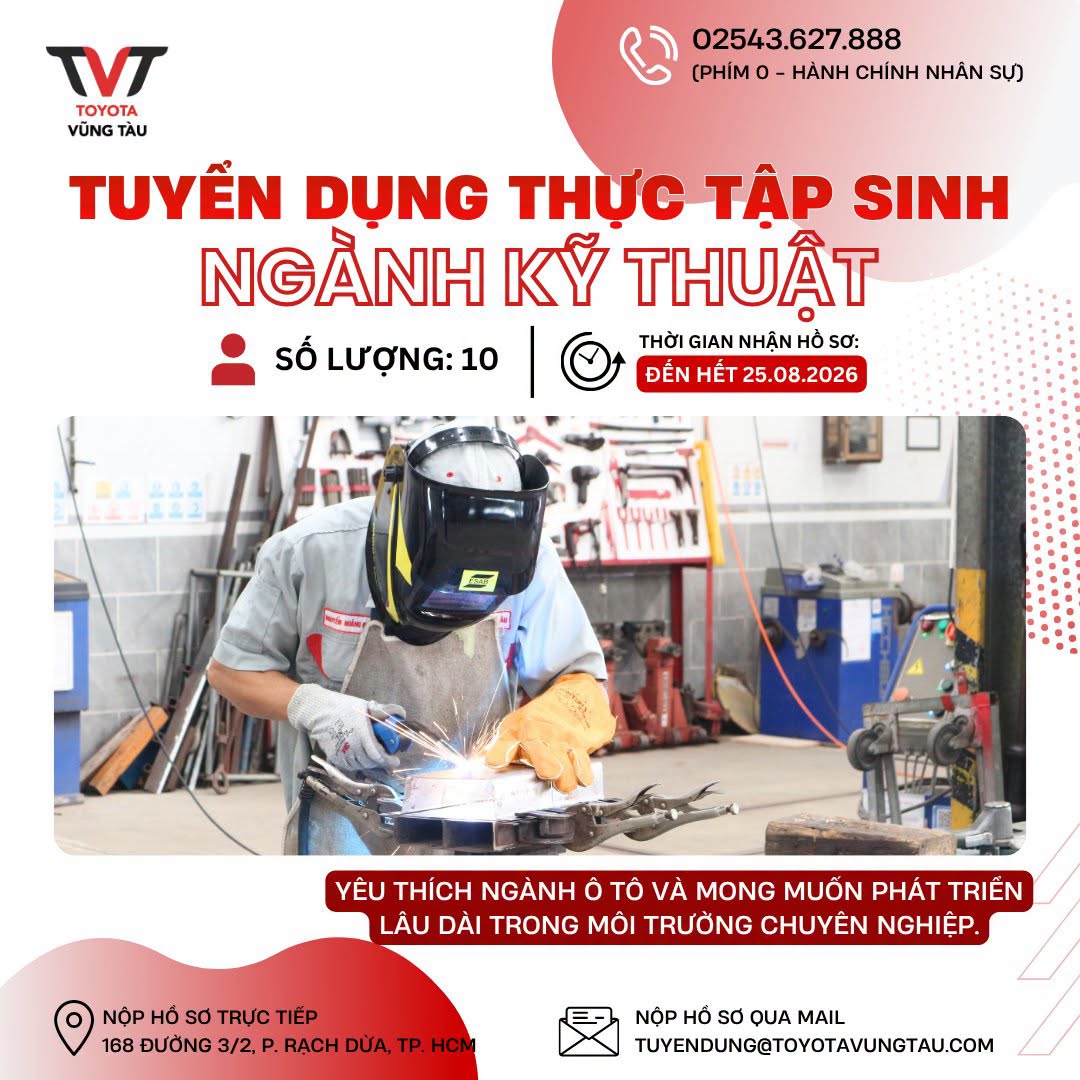 ThÔng BÁo TuyỂn DỤng – Toyota VŨng TÀu
