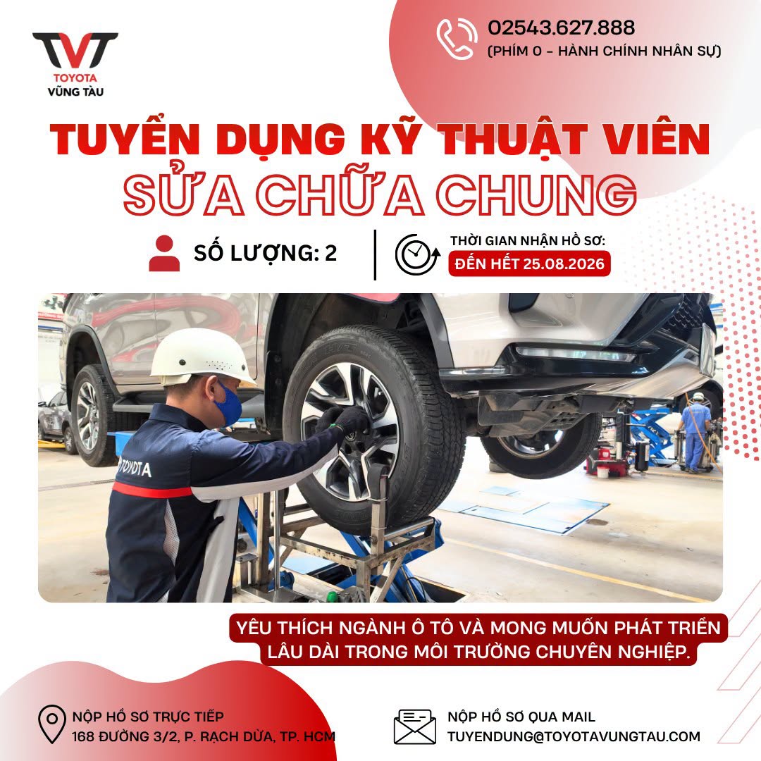ThÔng BÁo TuyỂn DỤng – Toyota VŨng TÀu