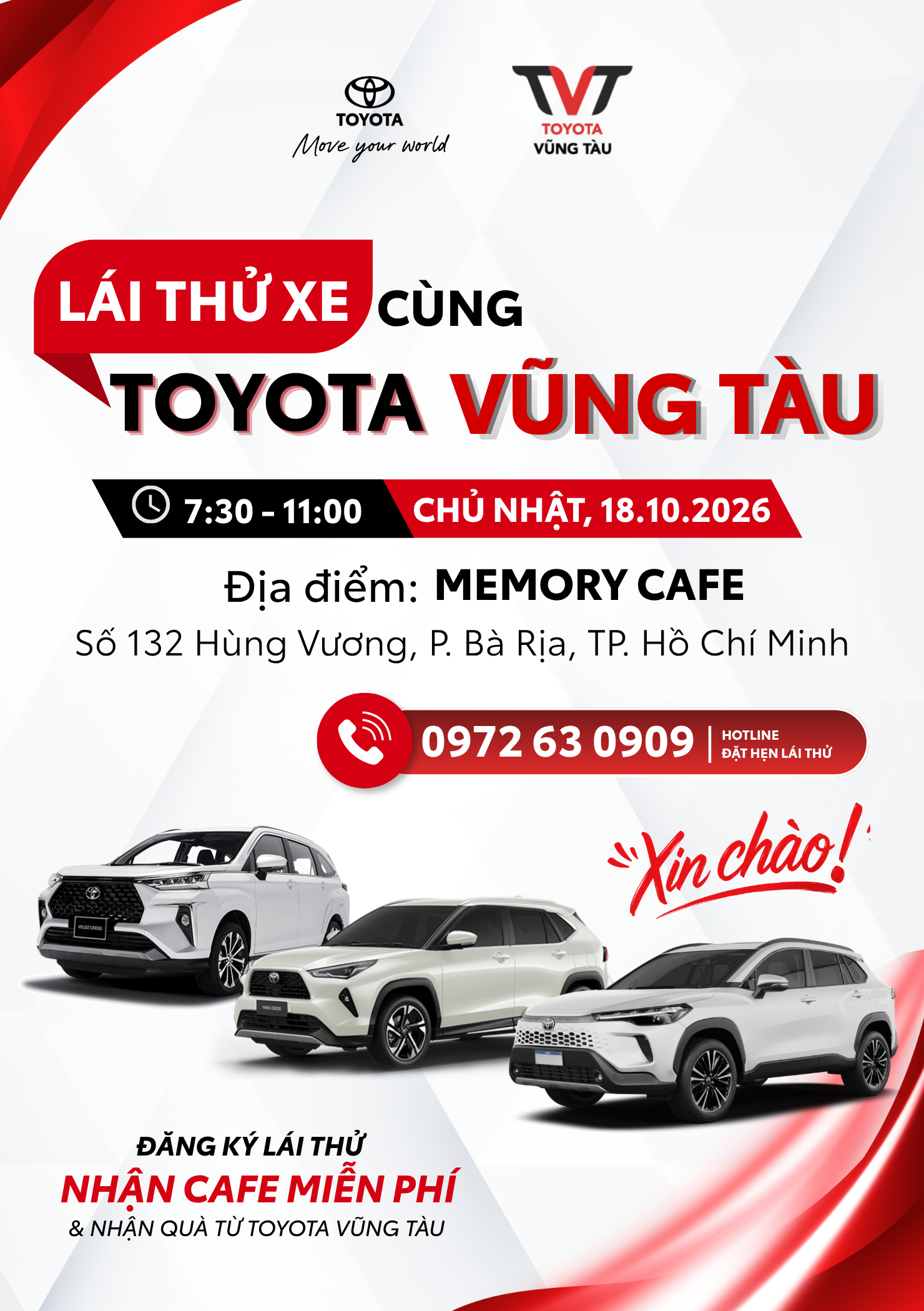 ChƯƠng TrÌnh LÁi ThỬ Xe Toyota TẠi BÀ RỊa L Chủ Nhật, 18.10.2026